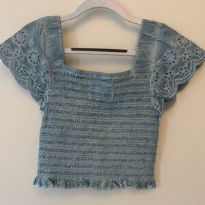 Blue Katie J NYC Top W/Short Sleeves
